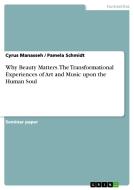 Why Beauty Matters. The Transformational Experiences Of Art And Music Upon The Human Soul di Cyrus Manasseh, Pamela Schmidt edito da Grin Verlag