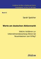 Werte am deutschen Aktienmarkt di Sarah Speicher edito da ibidem-Verlag