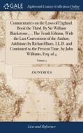 Commentaries On The Laws Of England. Boo di ANONYMOUS edito da Lightning Source Uk Ltd