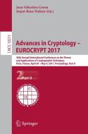 Advances in Cryptology - EUROCRYPT 2017 edito da Springer-Verlag GmbH
