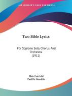 Two Bible Lyrics: For Soprano Solo, Chorus, and Orchestra (1911) di Blair Fairchild edito da Kessinger Publishing