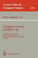 Computer Security - ESORICS 94 edito da Springer Berlin Heidelberg