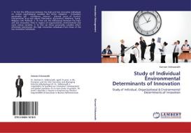 Study of Individual  Environmental Determinants of Innovation di Kannan Vishwanath edito da LAP Lambert Academic Publishing