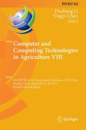 Computer and Computing Technologies in Agriculture VIII edito da Springer International Publishing