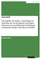 Die Tragödie der Kultur - Darstellung der Kulturtheorie Georg Simmels und Jürgen Habermas mit anschließender Verbindung  di Silvio Wolff edito da GRIN Verlag