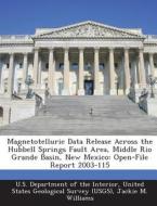 Magnetotelluric Data Release Across The Hubbell Springs Fault Area, Middle Rio Grande Basin, New Mexico di Jackie M Williams, Brian D Rodriguez edito da Bibliogov