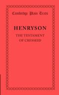 The Testament of Cresseid di Robert Henryson edito da Cambridge University Press