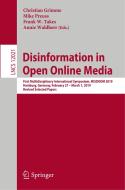 Disinformation in Open Online Media edito da Springer International Publishing