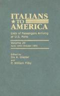 Italians to America, June 1902 - October 1902 edito da Scarecrow Press