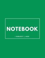 Notebook 1 Subject: Jade: Notebook 8.5 X 11: Notebook 100 Pages di Journal Boutique edito da Createspace Independent Publishing Platform