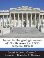 Index To The Geologic Names Of North America di Druid Wilson, Grace C Keroher, Blanche E Hansen edito da Bibliogov