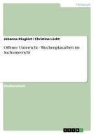 Offener Unterricht - Wochenplanarbeit im Sachunterricht di Johanna Klugkist, Christina Lücht edito da GRIN Publishing
