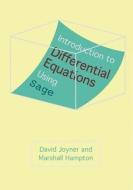 Introduction to Differential Equations Using Sage di David Joyner, Marshall Hampton edito da Johns Hopkins University Press