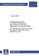 Erfolgsbedingungen grenzüberschreitender regionaler Zusammenarbeit di Thomas Pfeiffer edito da Lang, Peter GmbH