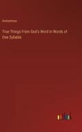 True Things From God's Word in Words of One Syllable di Anonymous edito da Outlook Verlag