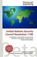United Nations Security Council Resolution 1180 edito da Betascript Publishing