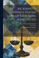Mckinney's Consolidated Laws Of New York Annotated: With Annotations From State And Federal Courts And State Agencies, Book 56 di New York (State) edito da LEGARE STREET PR