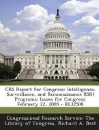 Crs Report For Congress di Richard a Best edito da Bibliogov