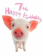 Happy 7th Birthday: Sweet Piggy Themed Sketchbook Perfect for Doodling, Drawing and Sketching. Way Better Than a Birthda di Level Up Designs, Karlon Douglas edito da INDEPENDENTLY PUBLISHED