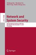 Network and System Security edito da Springer International Publishing