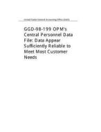 Ggd-98-199 Opm's Central Personnel Data File: Data Appear Sufficiently Reliable to Meet Most Customer Needs di United States General Acco Office (Gao) edito da Createspace Independent Publishing Platform