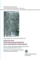 Quellen zur Verfassungsgeschichte der Universität Greifswald 1 edito da Steiner Franz Verlag