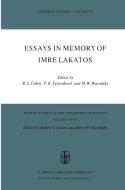 Essays in Memory of Imre Lakatos edito da Springer Netherlands
