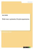Wahl einer optimalen Projektorganisation di Jens Schütt edito da GRIN Verlag