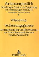 Verfassungsgenese di Wolfgang Kringe edito da Lang, Peter GmbH
