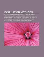 Evaluation methods di Books Llc edito da Books LLC, Reference Series