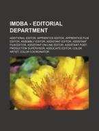 Imdba - Editorial Department: Additional di Source Wikia edito da Books LLC, Wiki Series