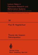 Theorie der linearen Dekomposition di Paul B. Hagelschuer edito da Springer Berlin Heidelberg