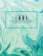 Emma Journal Diary Notebook: Teal Turquoise Personalized Journal Gift, Minimalist Marble Cover 8.5 X 11 di Mango House Publishing edito da Createspace Independent Publishing Platform