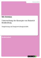 Untersuchung des Konzepts von Heinrich Rohdenburg di Nils Christians edito da GRIN Publishing