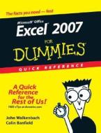 Excel 2007 For Dummies Quick Reference di John Walkenbach, Colin Banfield edito da John Wiley And Sons Ltd