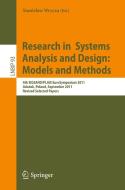 Research in  Systems Analysis and Design: Models and Methods edito da Springer-Verlag GmbH