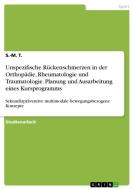 Unspezifische Rückenschmerzen in der Orthopädie, Rheumatologie und Traumatologie. Planung und Ausarbeitung eines Kursprogramms di S. -M. T. edito da GRIN Verlag