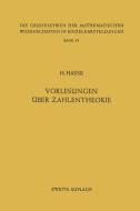 Vorlesungen über Zahlentheorie di Helmut Hasse edito da Springer Berlin Heidelberg