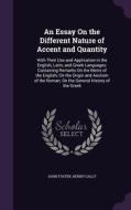An Essay On The Different Nature Of Accent And Quantity di Fellow and Tutor in Philosophy John Foster, Henry Gally edito da Palala Press