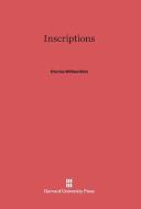 Inscriptions di Charles William Eliot edito da Harvard University Press