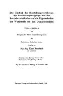 Der Einfluß des Herstellungsverfahrens, der Bearbeitungsvorgänge und der Betriebsverhältnisse auf die Eigenschaften der  di Kurt Meerbach edito da Springer Berlin Heidelberg