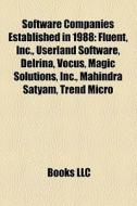 Software Companies Established In 1988: di Books Llc edito da Books LLC, Wiki Series