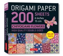 Origami Paper 200 Sheets Chiyogami Flowers 6" (15 Cm) edito da Tuttle Publishing