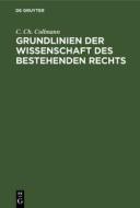 Grundlinien der Wissenschaft des bestehenden Rechts di C. Ch. Collmann edito da De Gruyter