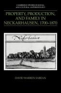 Property, Production, and Family in Neckarhausen, 1700 1870 di David Warren Sabean, Sabean David Warren edito da Cambridge University Press