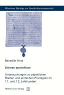 Litterae apostolicae di Benedikt Hotz edito da Utz Verlag GmbH