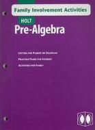 Holt Pre-Algebra Family Involvement Activities edito da Holt McDougal