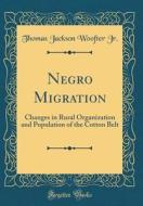 Negro Migration: Changes in Rural Organization and Population of the Cotton Belt (Classic Reprint) di Thomas Jackson Woofter Jr edito da Forgotten Books