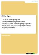 Kritische Würdigung des Vermögenswertbegriffes in der internationalen Rechnungslegung unter besonderer Berücksichtigung  di Philipp Eigler edito da GRIN Verlag
