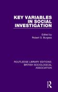 Key Variables In Social Investigation edito da Taylor & Francis Inc